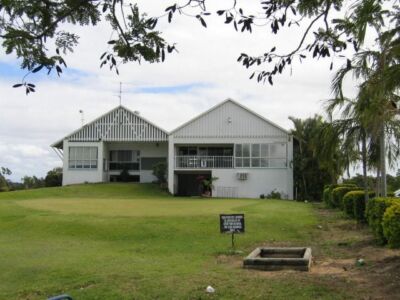 Side view of Club House and practice green
